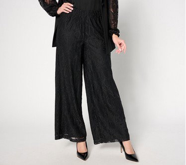 Dennis Basso Regular Fully Lined Lace Pants