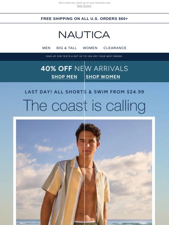 LAST DAY! All shorts & swim from $24.99