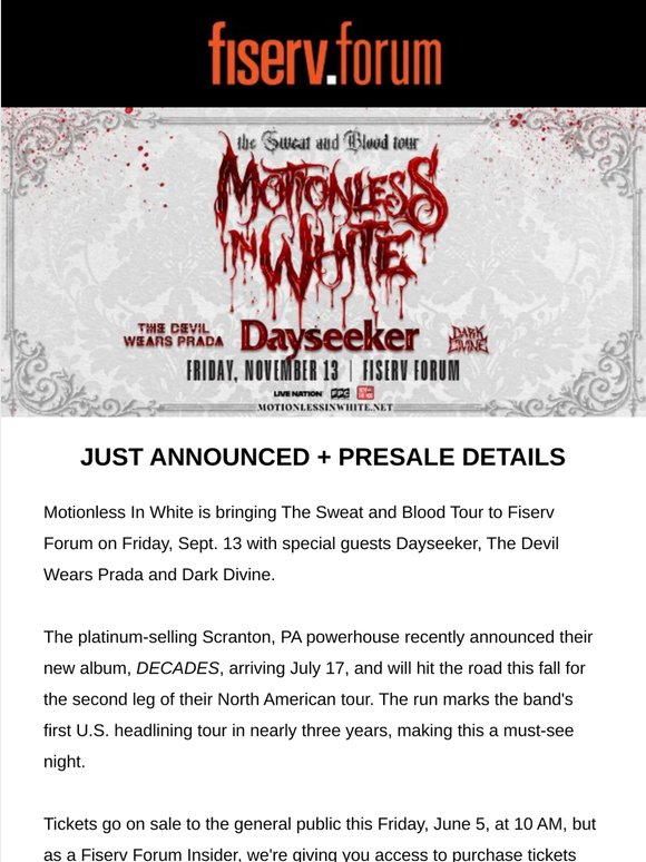 JUST ANNOUNCED: Motionless In White