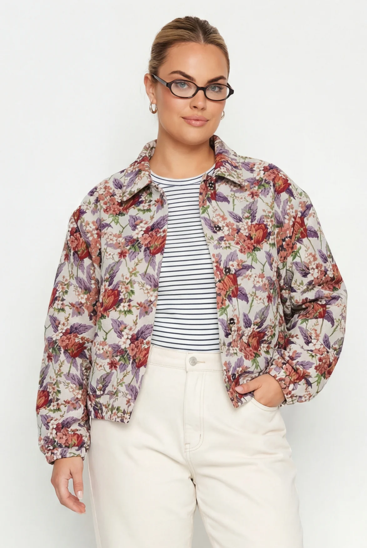 Image of Bente Flower Jacquard Jacket | Off white