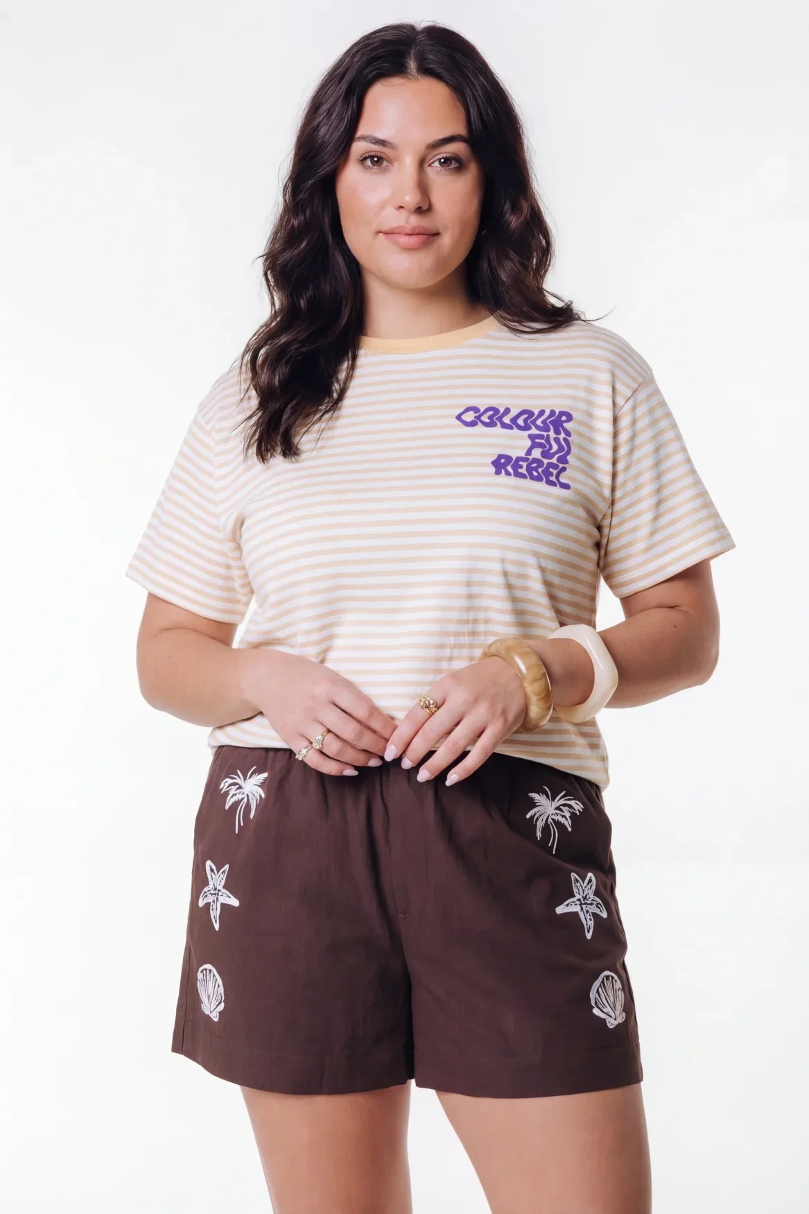 Image of Puff Logo Stripe T-shirt | Soft yellow
