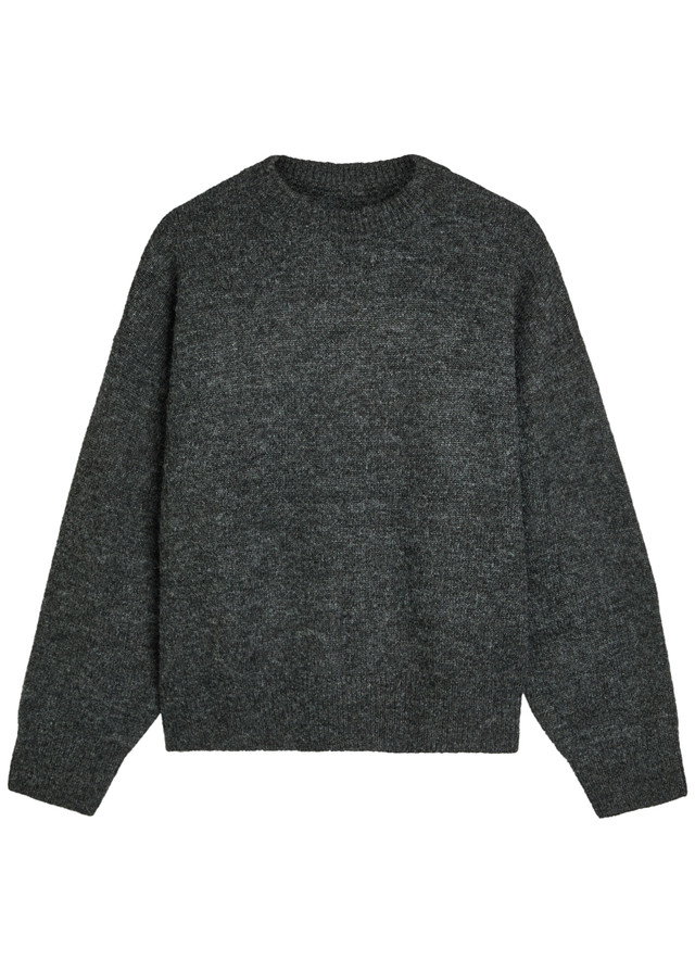 MKI MIYUKI ZOKU Logo-embroidered brushed knit jumper