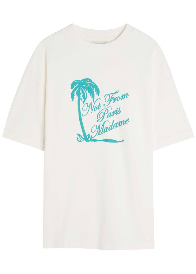DRÔLE DE MONSIEUR Slogan Palmiers printed cotton T-shirt