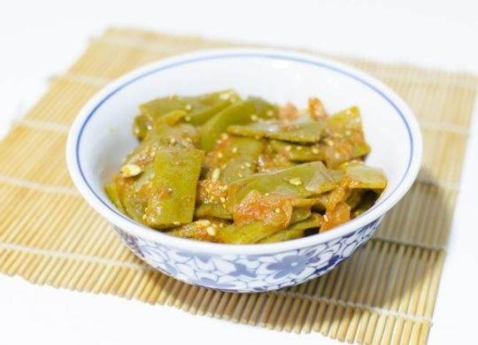 Judías verdes con tomate y especias