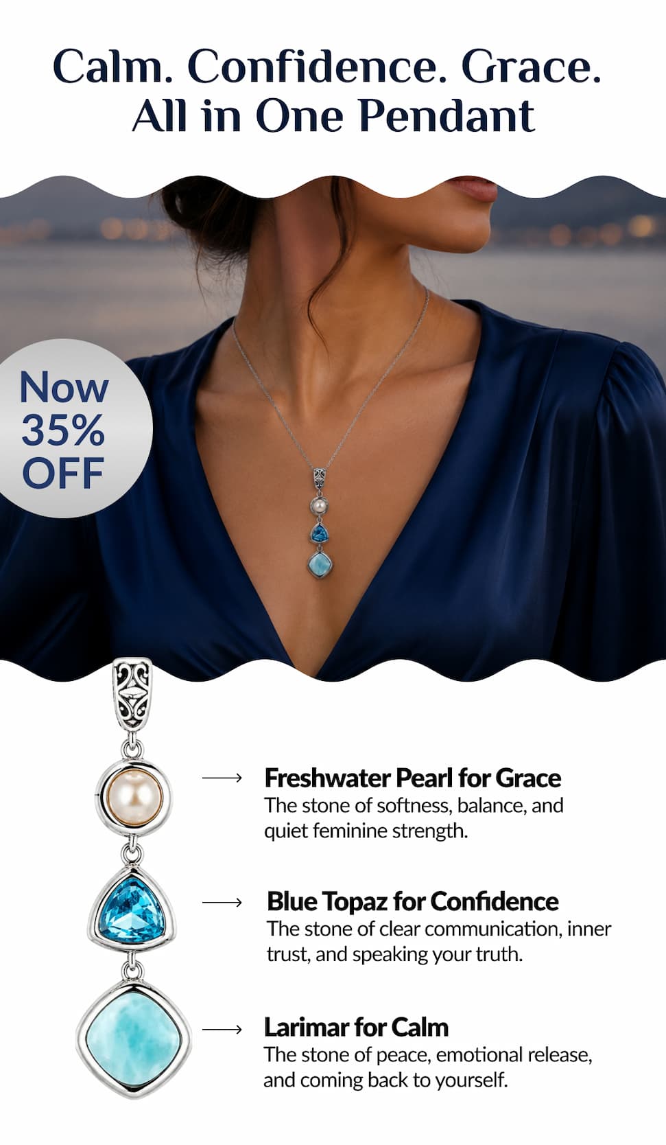 Calm. Confidence. Grace. All in One Pendant