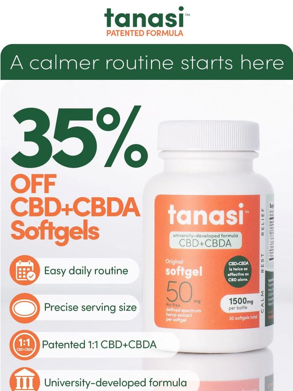 35% Off Softgels for a Calmer Day