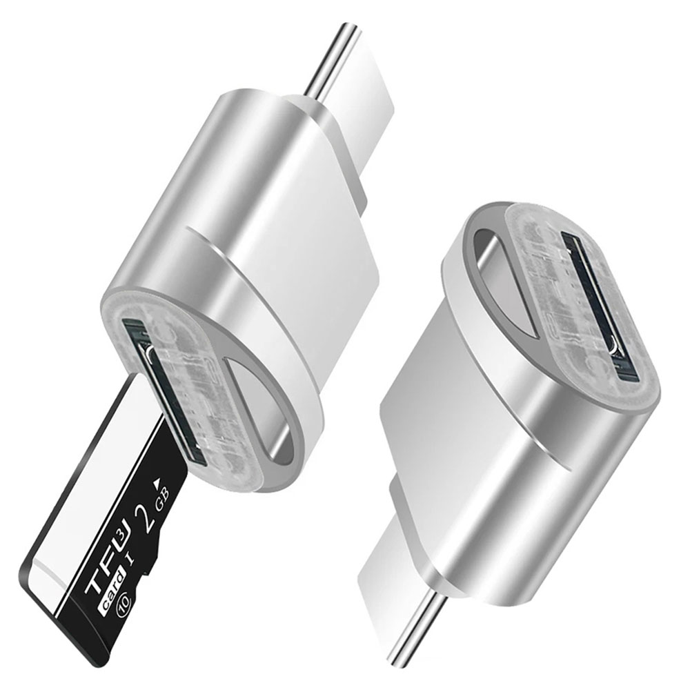 EvoDX USB Type-C Micro SD Memory Card Reader - Silver  - £4.99 delivered