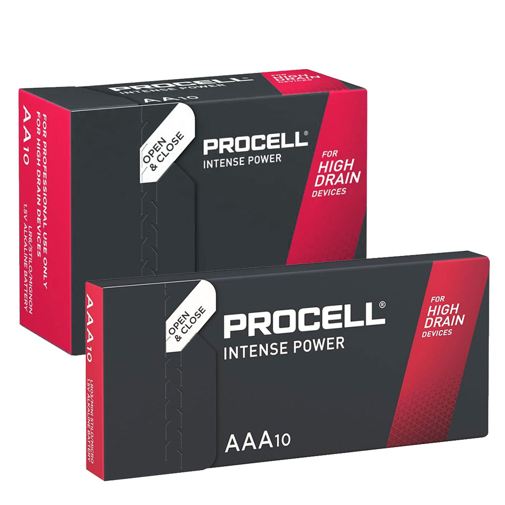 Duracell PROCELL Intense AAand AAA Batteries -  Value 10 Packs - From £5.99 delivered