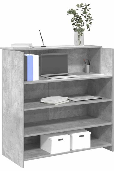 Reception Desk Concrete Grey 100x50x103.5 cm Engineered Wood