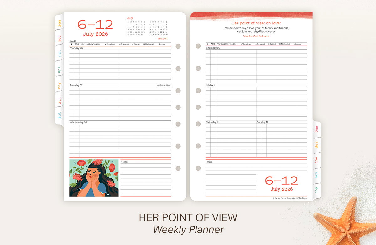 Her Point of view Weekly Planner.