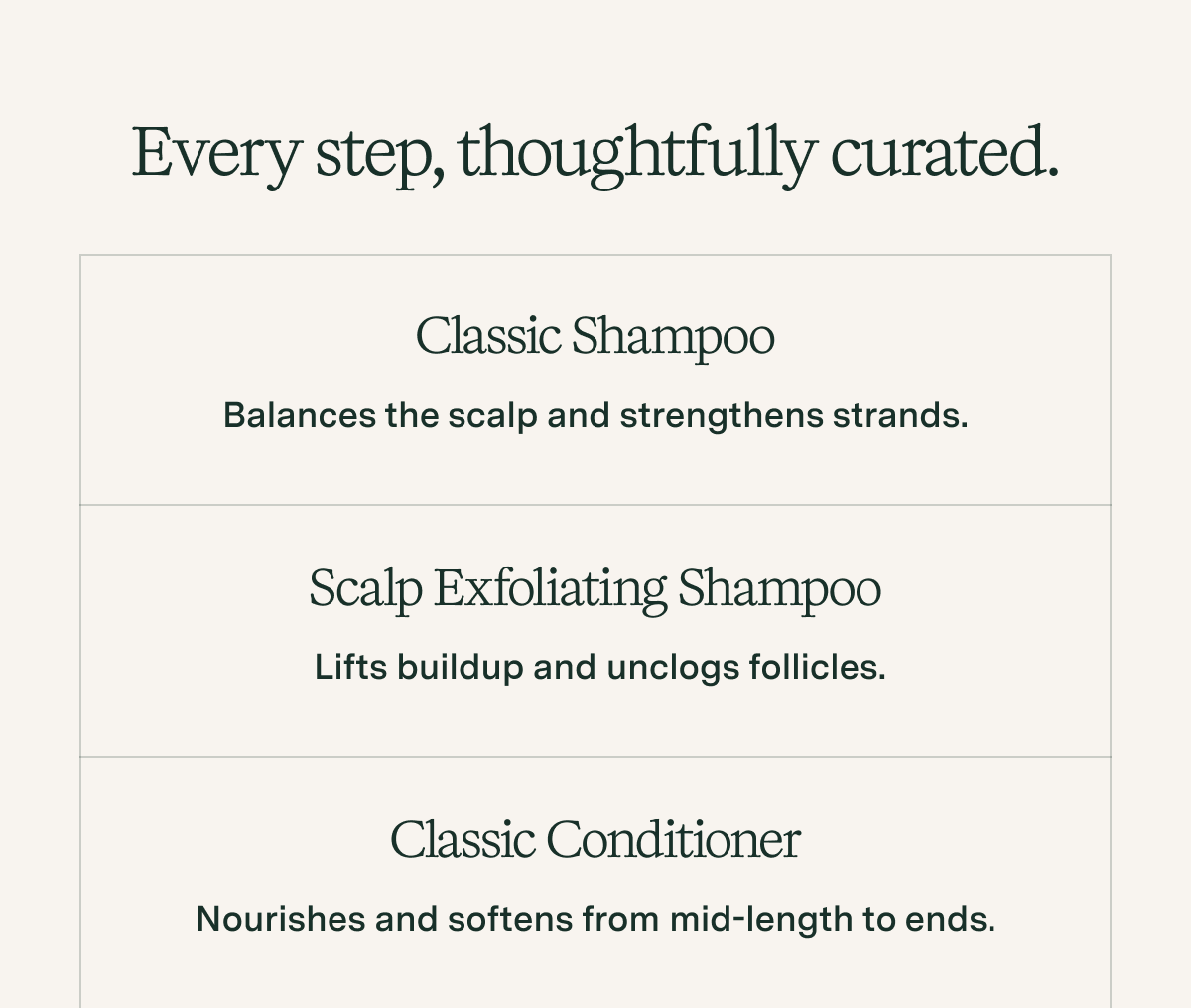 Every step, thoughtfully curated