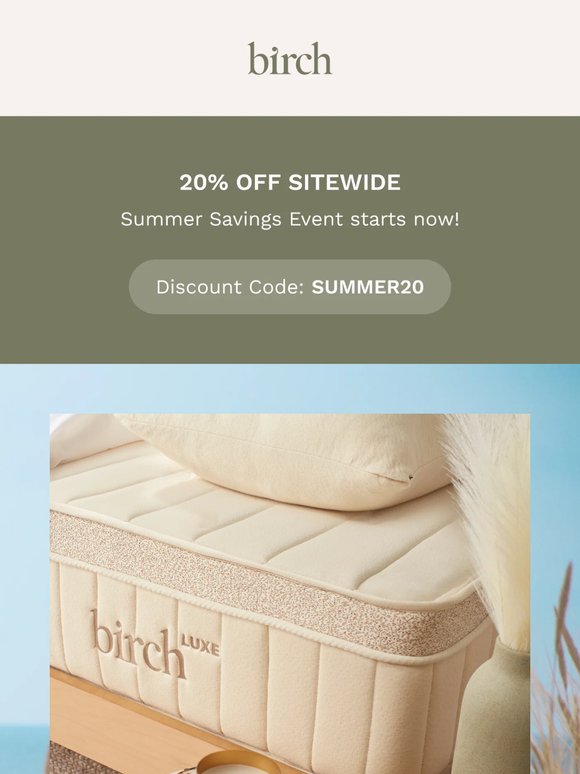 Your best sleep is 20% off this summer 🌿