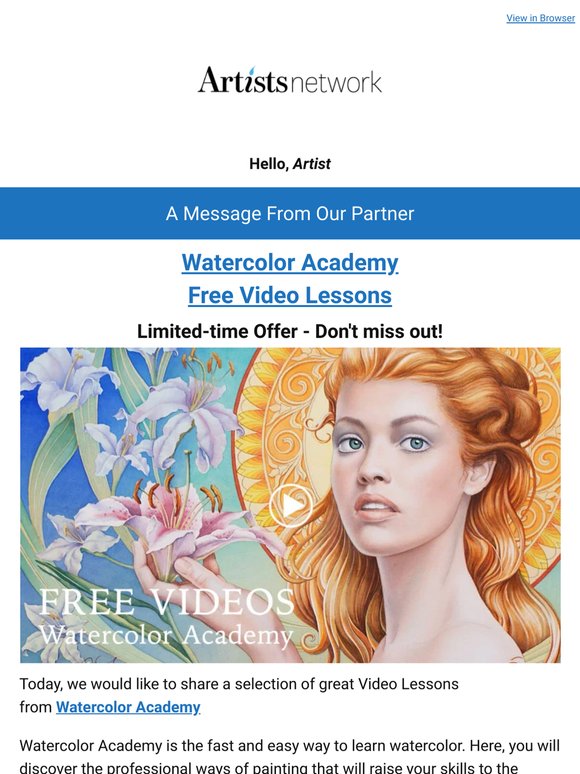 Get Free Video Tutorials - How to Paint in Watercolor