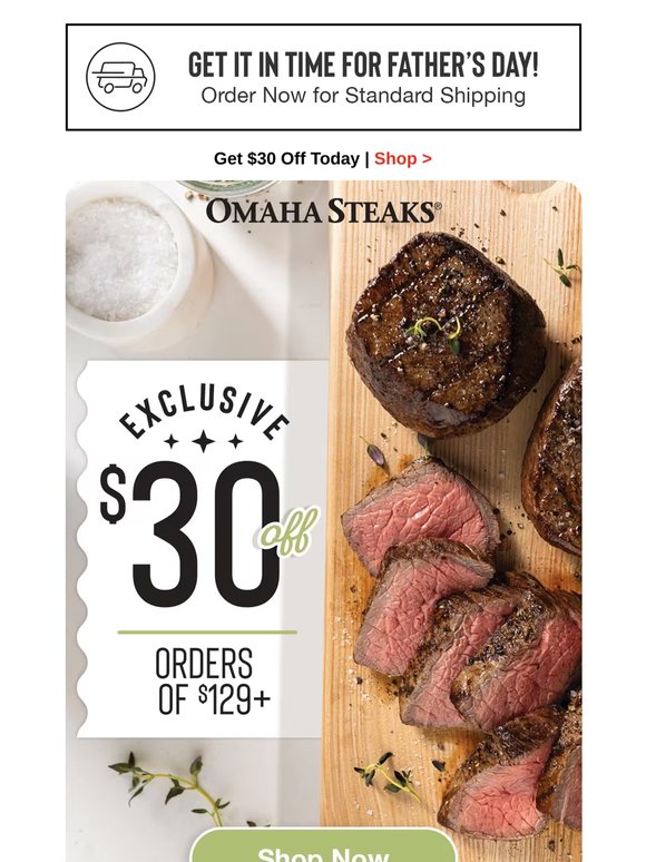 Take $30 OFF when you shop today. Terms apply.