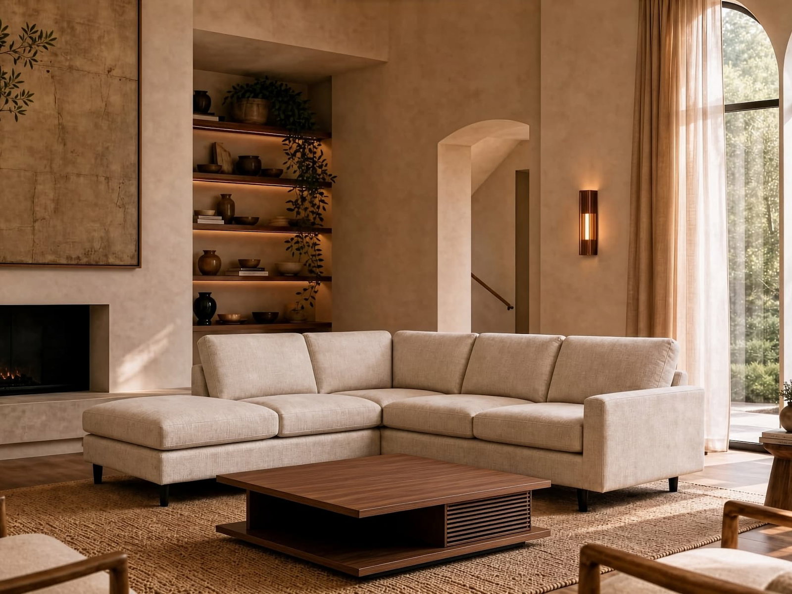 an image of sectional sofa in a living room