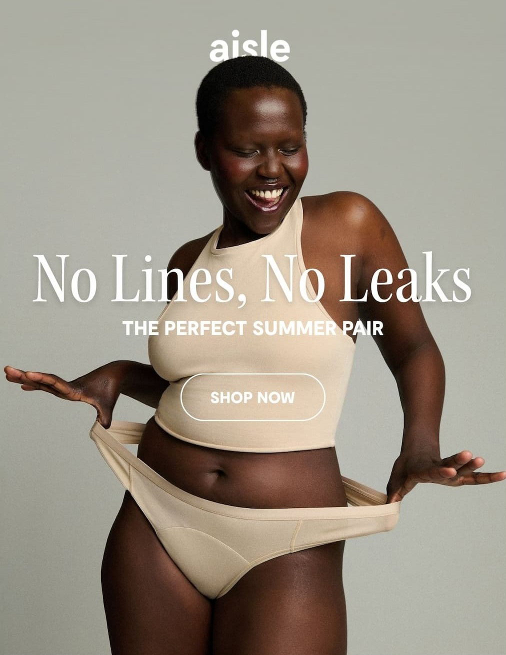 LEAKPROOF THONGS ARE NOW IN DENIM AND FAWN