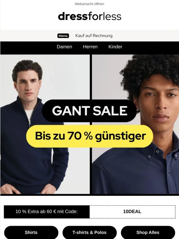 Gant Sale startet jetzt – Bis zu 70 % Rabatt