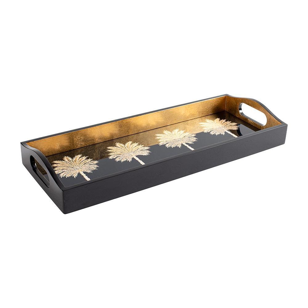 Image of Grand Palms Black Lacquer Bar Tray-20X8