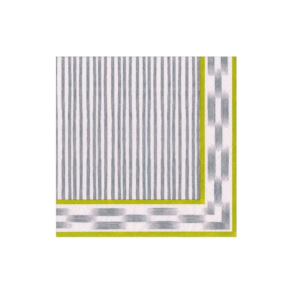 Image of Boho Stripe Grey Cocktail Napkin - package of 20