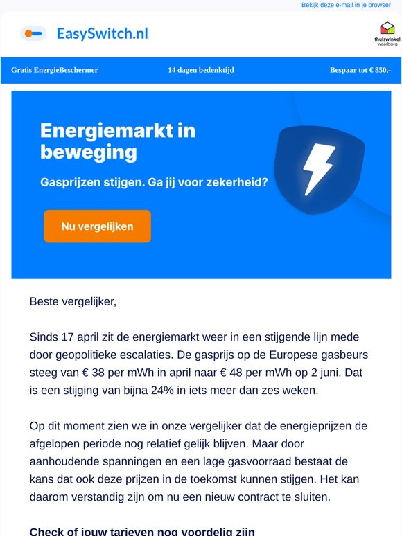 ⚠️ Energie update: gasprijzen stijgen