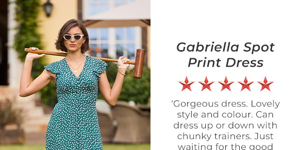 Gabriella Spot Print Dress - ‘Gorgeous dress. Lovely style and colour. Can dress up or down with chunky trainers. Just waiting for the good weather so I can wear it!’ - Joanne