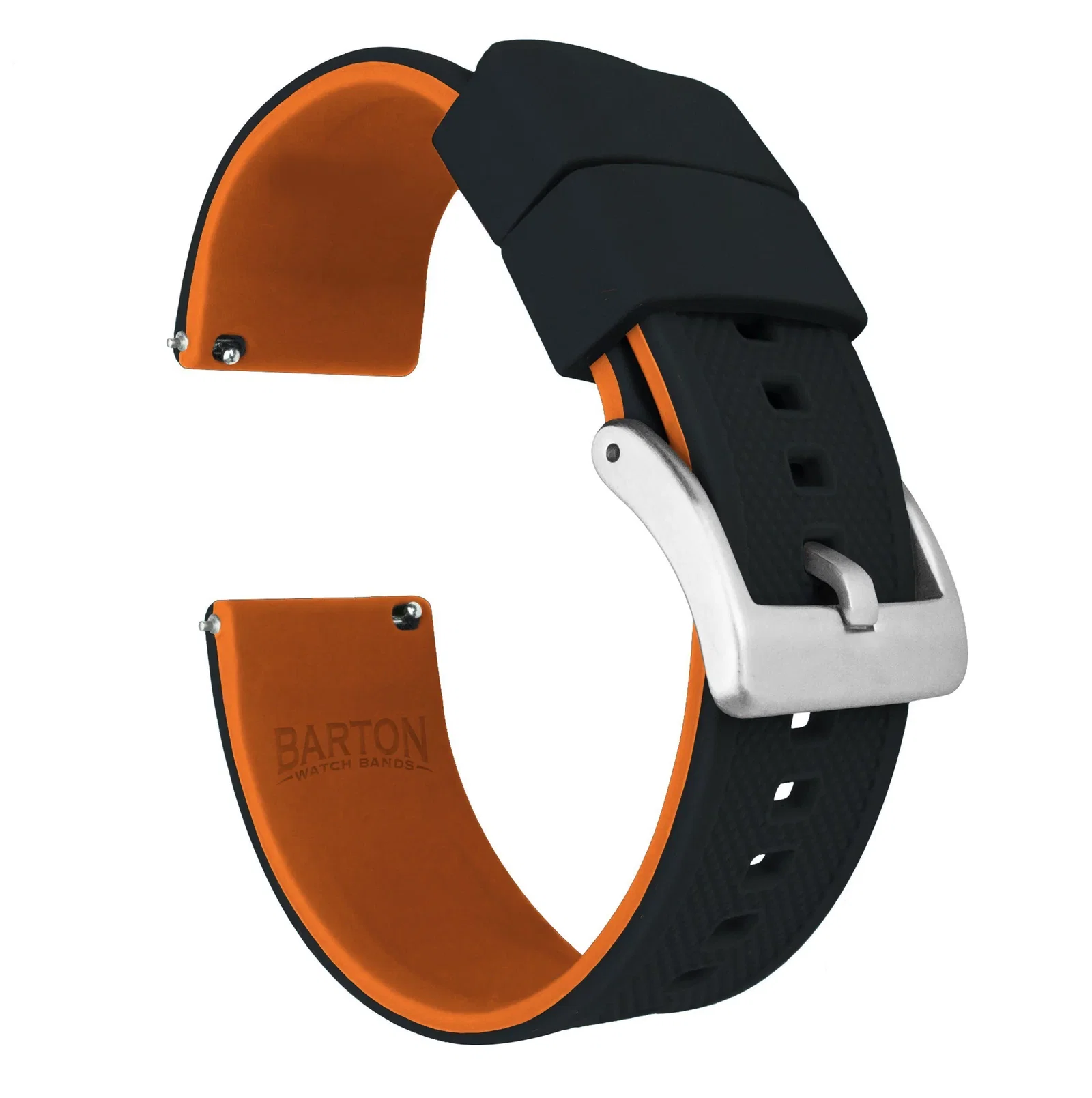 Image of Black Top Pumpkin Orange Bottom Elite Silicone Watch Band