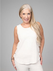 Sleeveless Linen Blend Top
