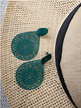 Teal Filigree Earrings