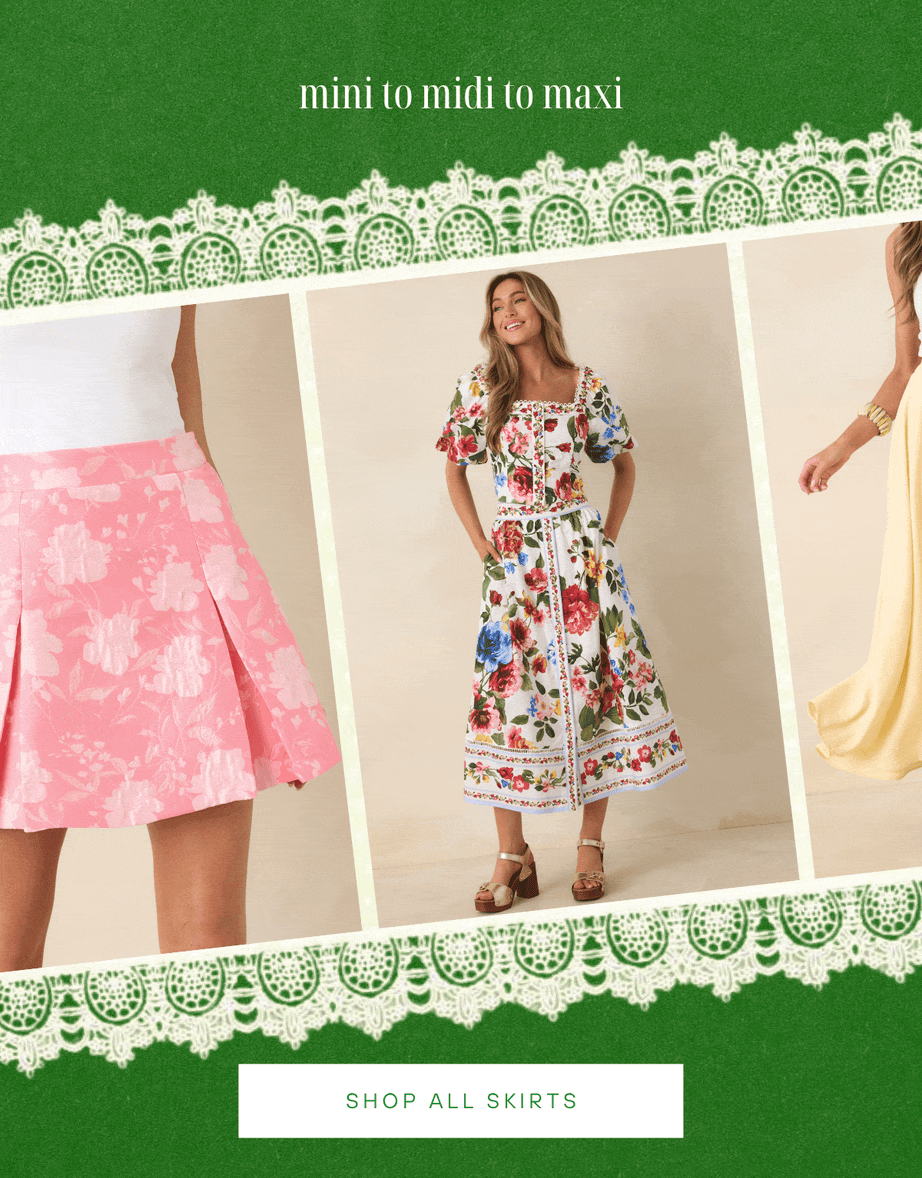 mini to midi to maxi. Shop All Skirts.