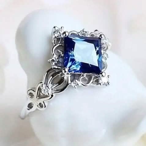 Image of Blue Bead Decor Ring