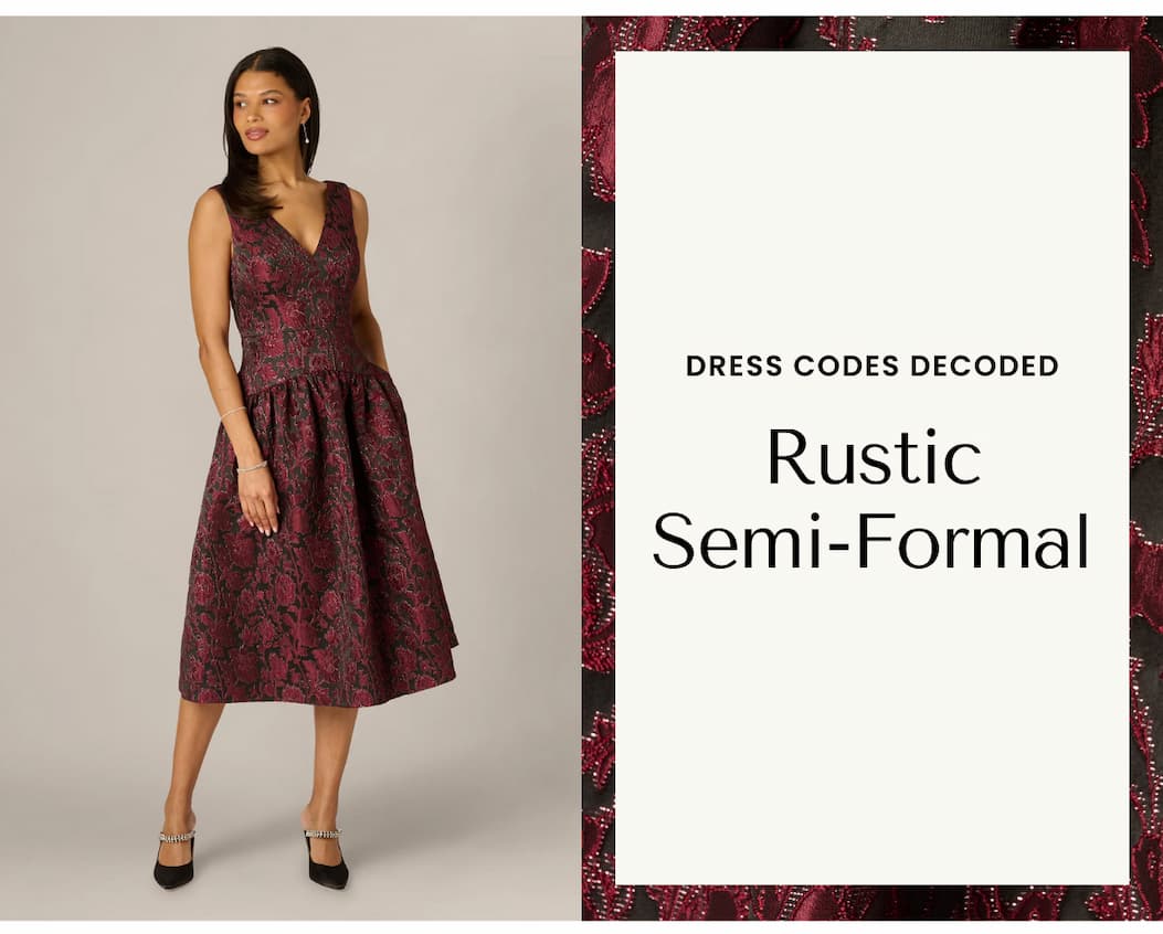 Drop Waist Floral Jacquard Midi Dress In Burgundy