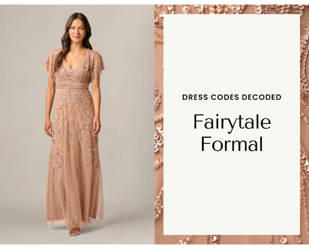 Short Sleeve Botanical Beaded Gown In Rose Gold