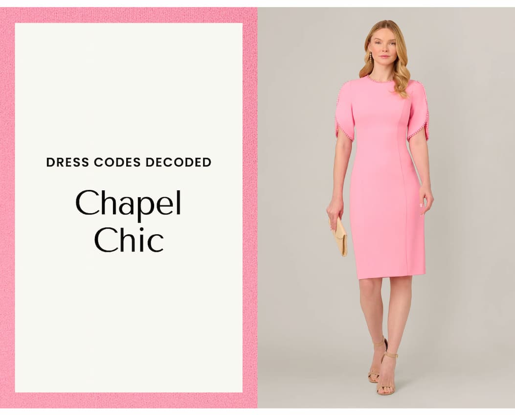 Crepe Midi Length Sheath Dress With Pearl Trimmed Sleeves In Cherry Blossom