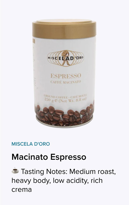 Miscela d'Oro Caffe Macinato Espresso - Ground - 8.8 oz
