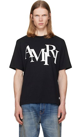 Black 'AMIRI Staggered Logo' T-shirt