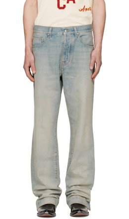Blue Straight Flare Jeans