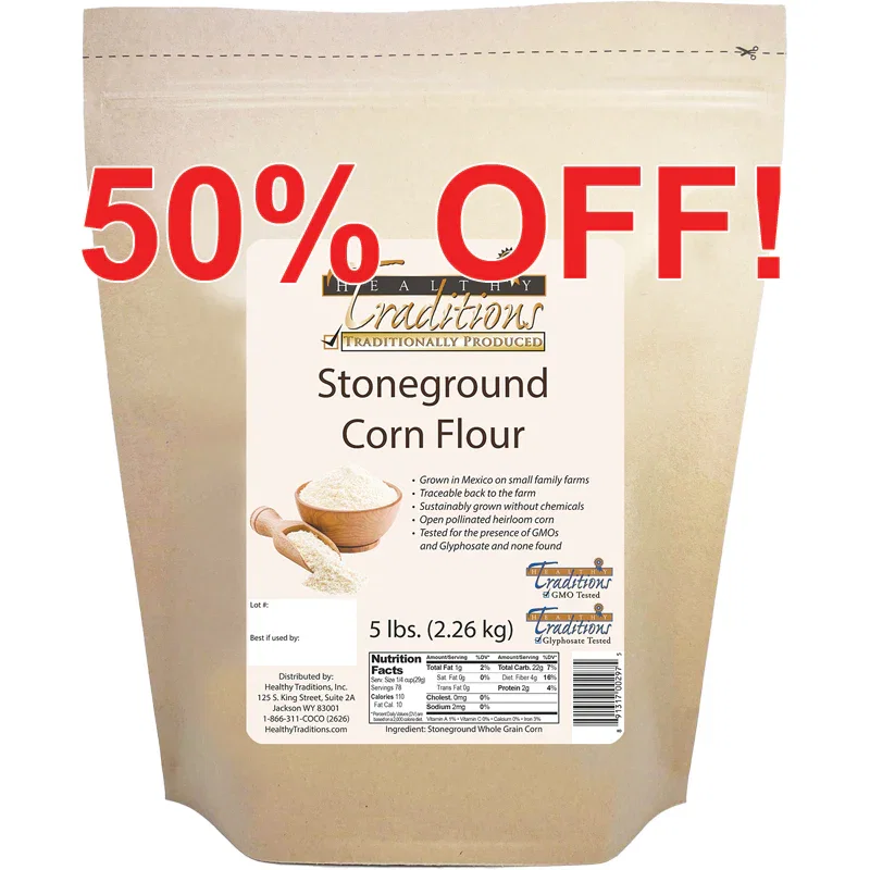 Image of GMO-tested Cónico Cremoso Corn Flour – 5 lb. Bag