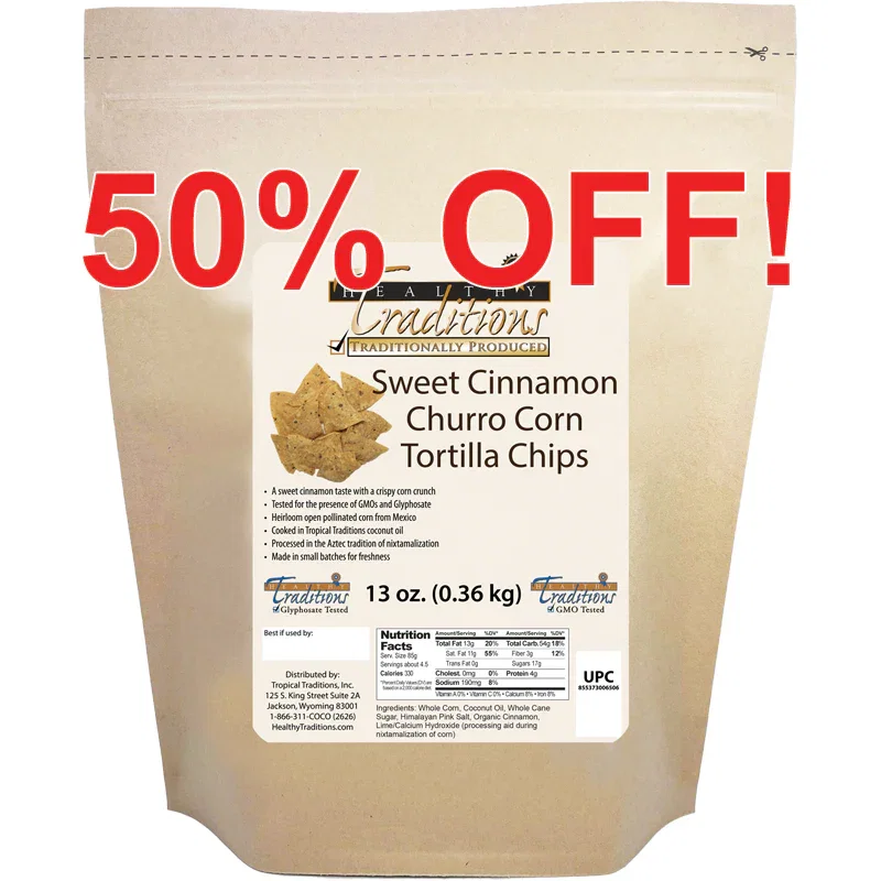 Image of Sweet Cinnamon Churro Tortilla Chips 13 oz. - Cónico Cremoso