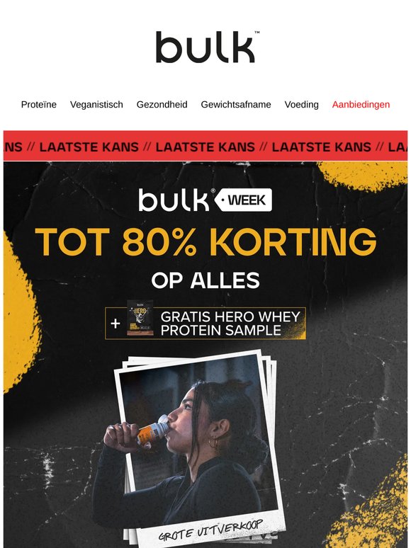 NOG MAAR EEN PAAR UUR: Tot 80% korting op ALLES! ⏰