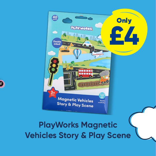 PlayWorks Magnetic Vehicles Story & Play Scene - Only £4