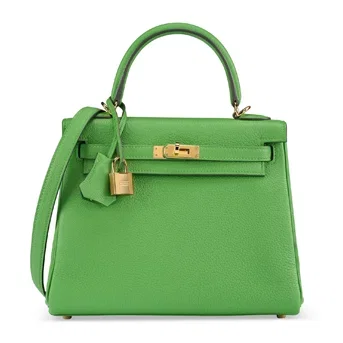 A Vert Yucca Togo Leather Retourné Kelly 25 With Gold Hardware