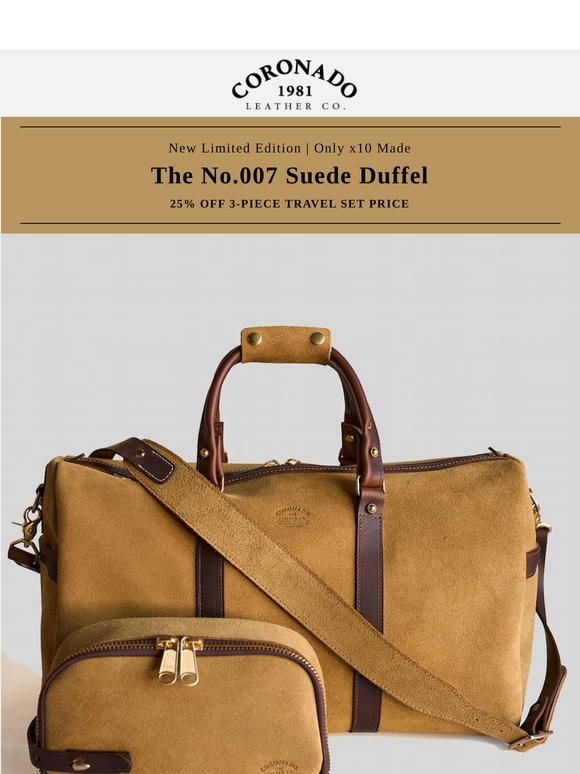 The 007 Duffel Suede & Horween® Travel Set | 25% Off