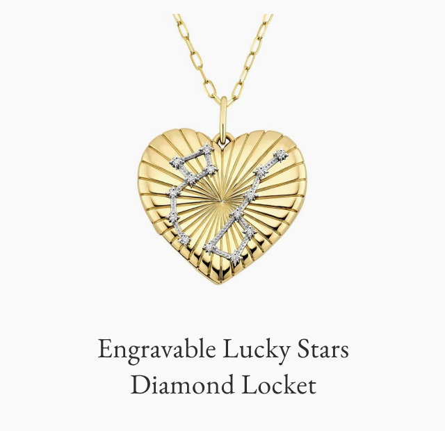 Engravable Lucky Stars Diamond Locket