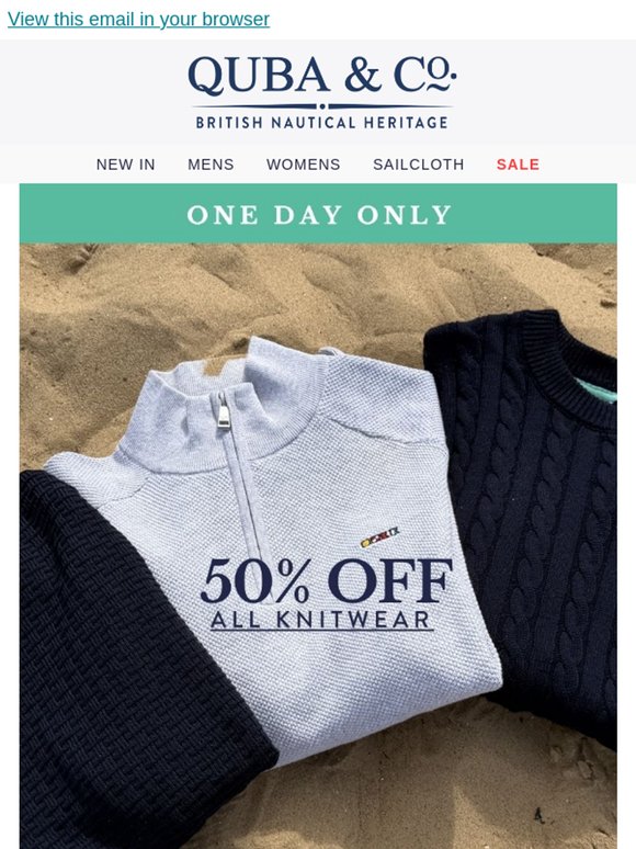 50% Off All Knitwear | One day only