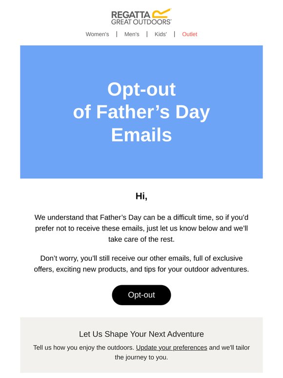 Opt-out for Father’s Day