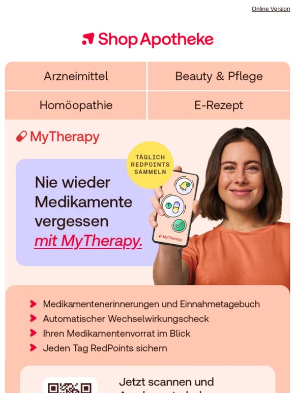 MyTherapy unterstützt Sie bei der Medikamenteneinnahme.