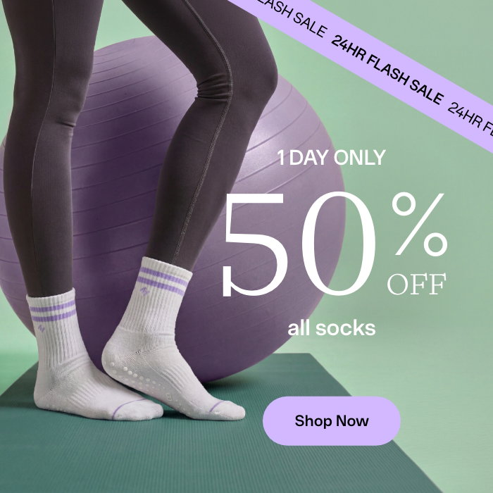 1 day only. 50% off all socks. Shop now.