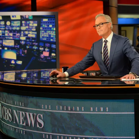 Scott Pelley seen on "CBS Evening News" May 5, 2016, in New York City.