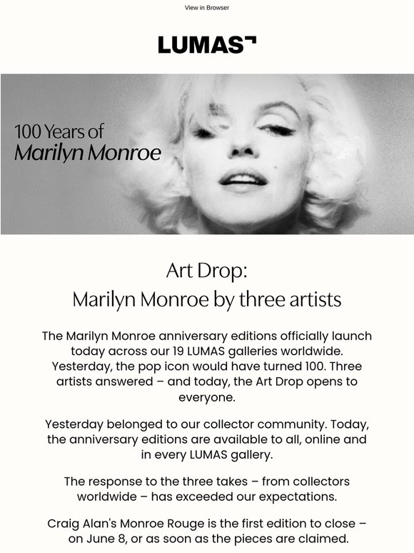 Art Drop: 100 years of Marilyn Monroe