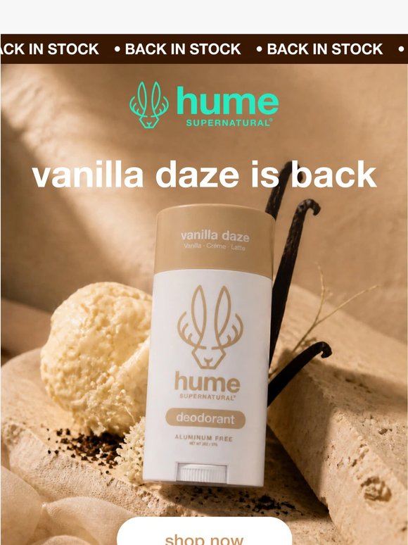 back in stock: vanilla daze deo